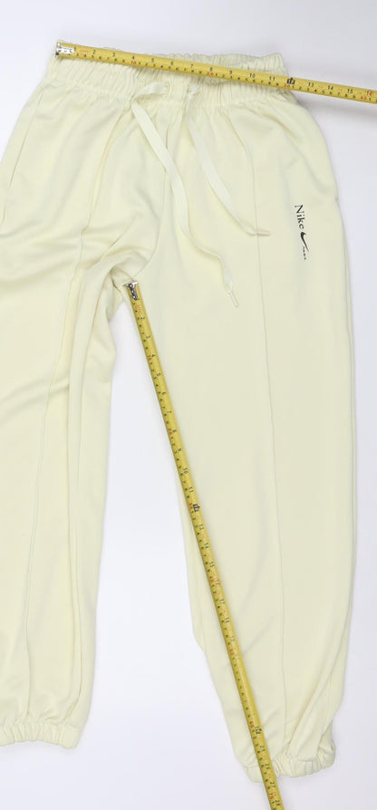 Womens UK Size S Nike Regular Fit Jogger Ivory Trousers