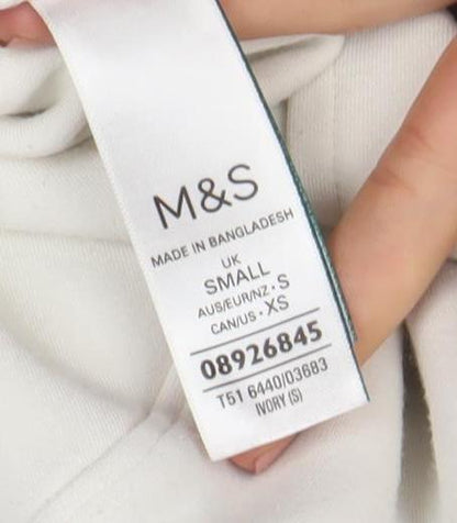 Womens UK Size XS Marks and Spencer Ivory Pullover Hoodie