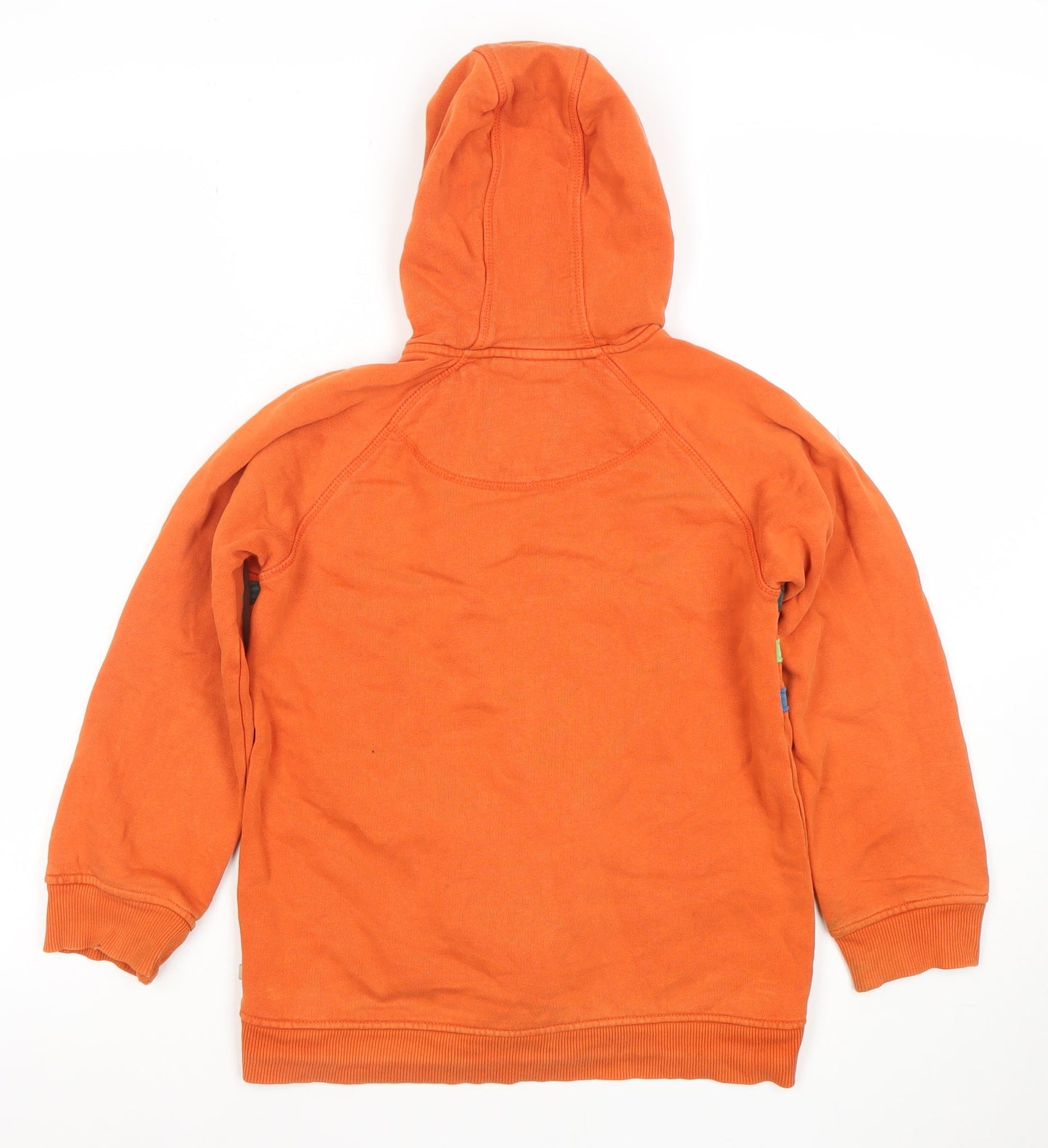 Frugi Girls Orange Stripe Full Zip Hoodie 8-9 Years Organic Cotton