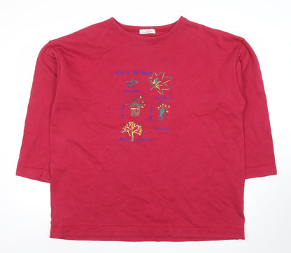 Womens UK Size 20 Casualwear Red Pullover Sweatshirt