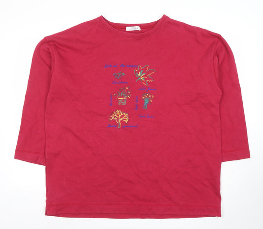Womens UK Size 20 Casualwear Red Pullover Sweatshirt