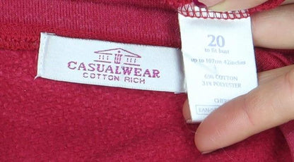 Womens UK Size 20 Casualwear Red Pullover Sweatshirt