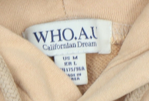 Womens UK Size M WHO.A.U Beige Pullover Hoodie