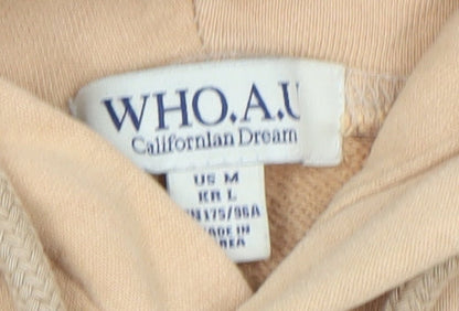 Womens UK Size M WHO.A.U Beige Pullover Hoodie