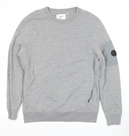 Mens UK Size L Firetrap Grey Pullover Sweatshirt