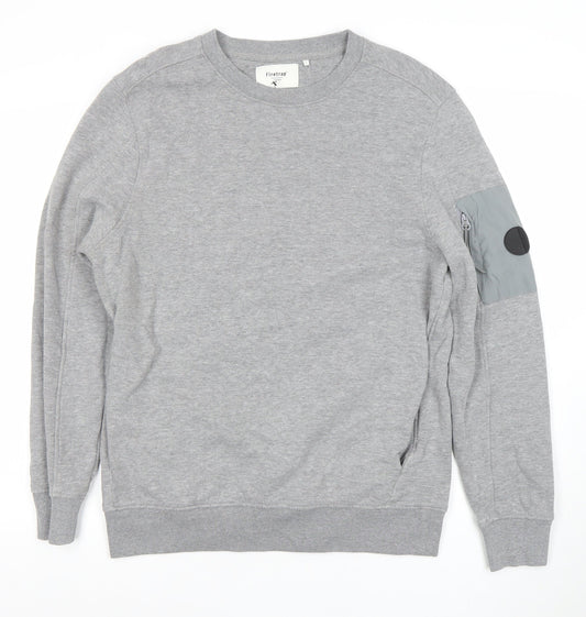 Mens UK Size L Firetrap Grey Pullover Sweatshirt