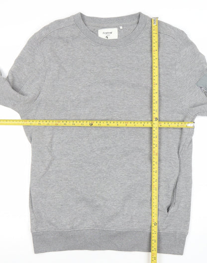Mens UK Size L Firetrap Grey Pullover Sweatshirt