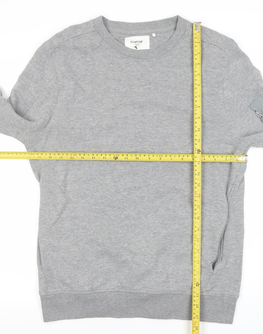 Mens UK Size L Firetrap Grey Pullover Sweatshirt