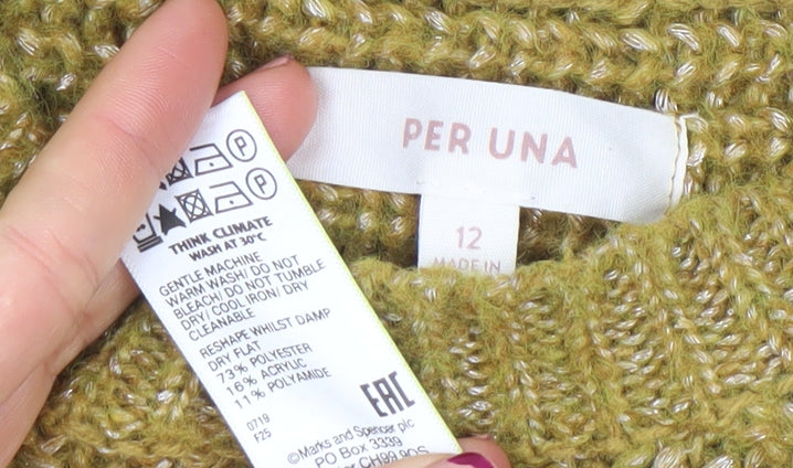 Womens UK Size 12 Marks and Spencer Green Pullover Jumper