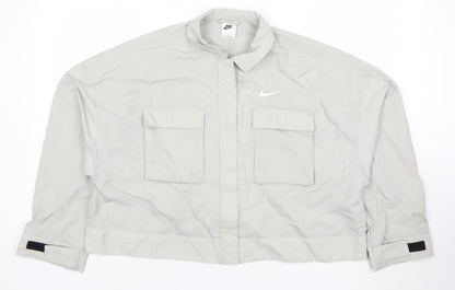 Nike Women Grey Lightweight Cropped Windbreaker Jacket S
