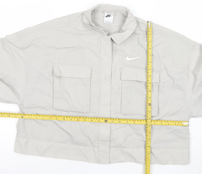 Nike Women Grey Lightweight Cropped Windbreaker Jacket S