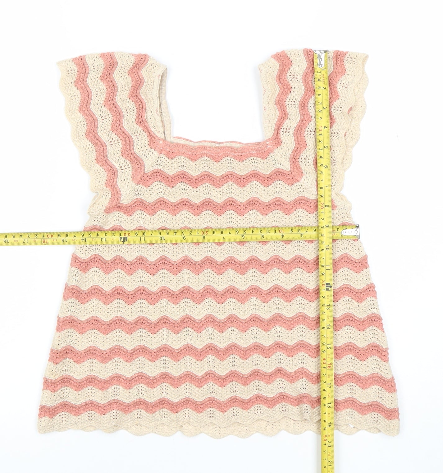 George Girls Pink Ivory Crochet Camisole Top 6-7 Years Sleeveless Summer