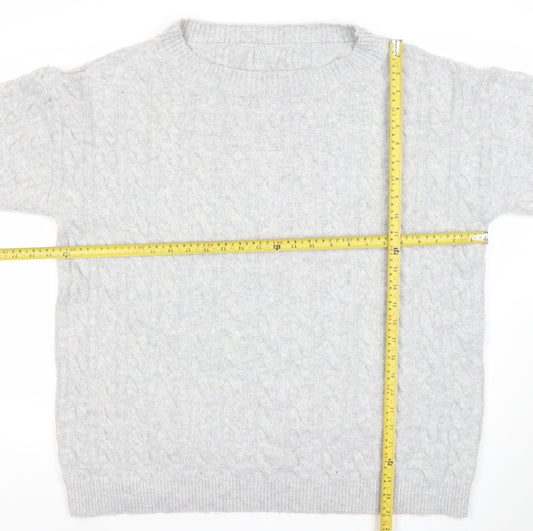 SHEIN Women’s Grey Cable-Knit Pullover Jumper Size 12