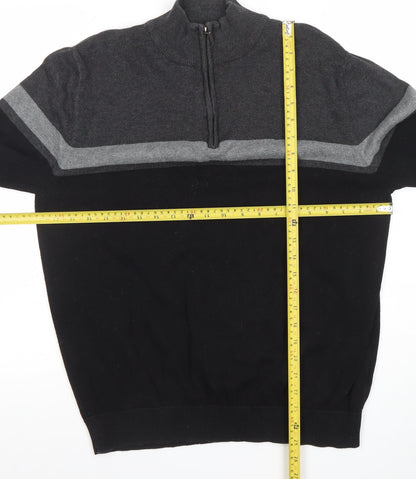 Mens UK Size M TU Black Full Zip Jumper
