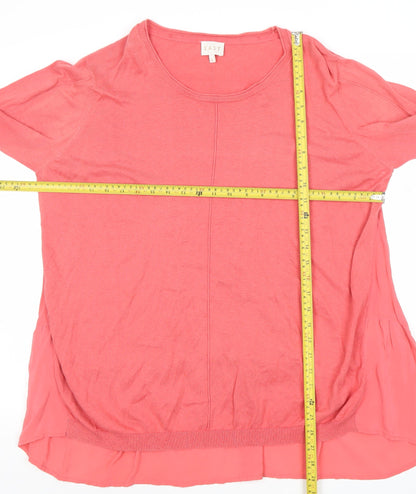 EAST Women's Pink Cotton Silk Tunic Blouse XL Long Sleeve