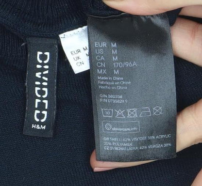 Womens UK Size M H&M Divided Black Basic T-Shirt