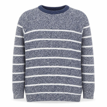 Next Boys Blue Striped Crew Neck Cotton Pullover Jumper 6 Years