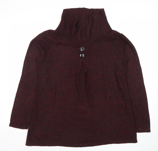 Womens UK Size M LUCA VANNIOTTI Burgundy Pullover Jumper