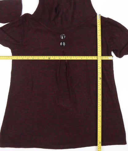 Womens UK Size M LUCA VANNIOTTI Burgundy Pullover Jumper