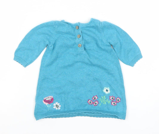 Next Blue Bunny Floral Knit Pullover Jumper 0-3 Months Unisex Baby