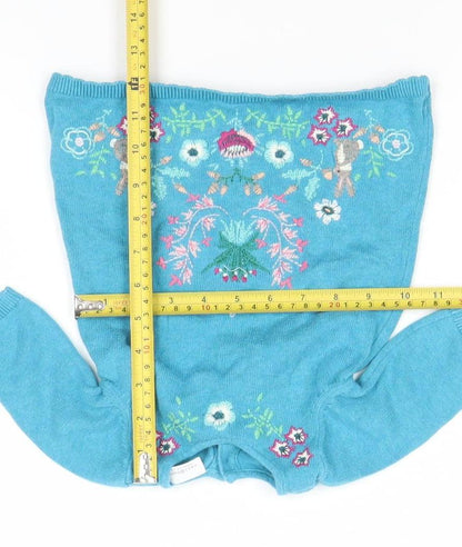Next Blue Bunny Floral Knit Pullover Jumper 0-3 Months Unisex Baby