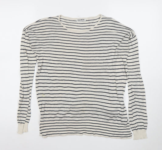 Womens UK Size 12 Pull&Bear White Basic T-Shirt