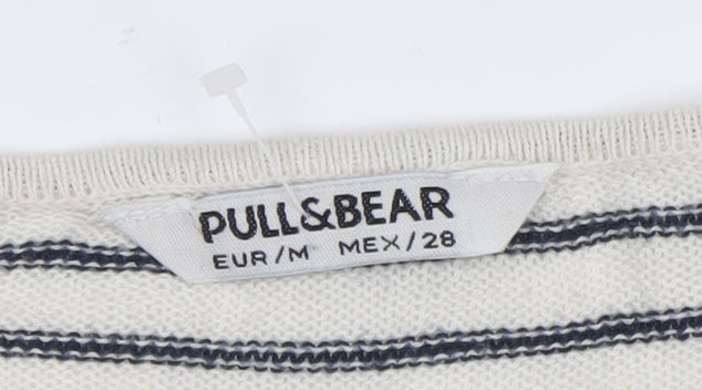 Womens UK Size 12 Pull&Bear White Basic T-Shirt