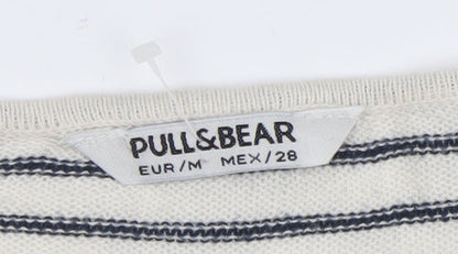 Womens UK Size 12 Pull&Bear White Basic T-Shirt