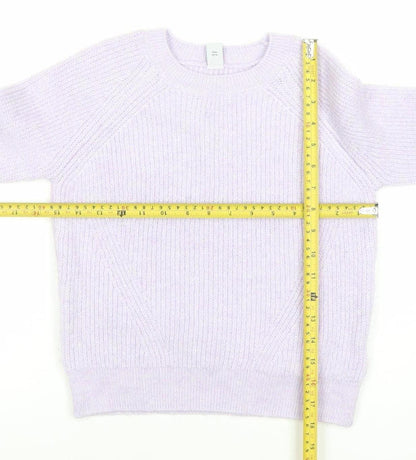 Tu Girls Lilac Rib Knit Pullover Jumper 7 Years Polyester Acrylic Blend
