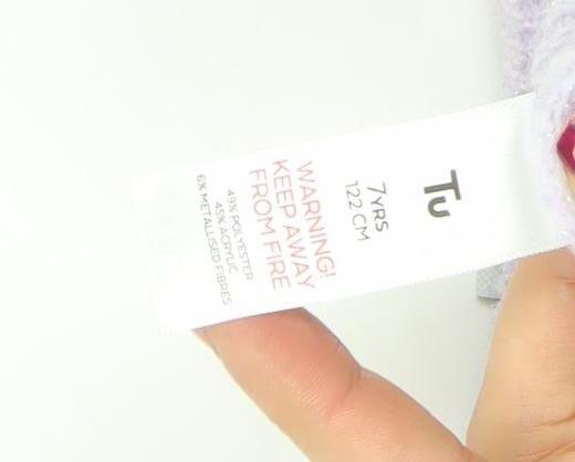 Tu Girls Lilac Rib Knit Pullover Jumper 7 Years Polyester Acrylic Blend