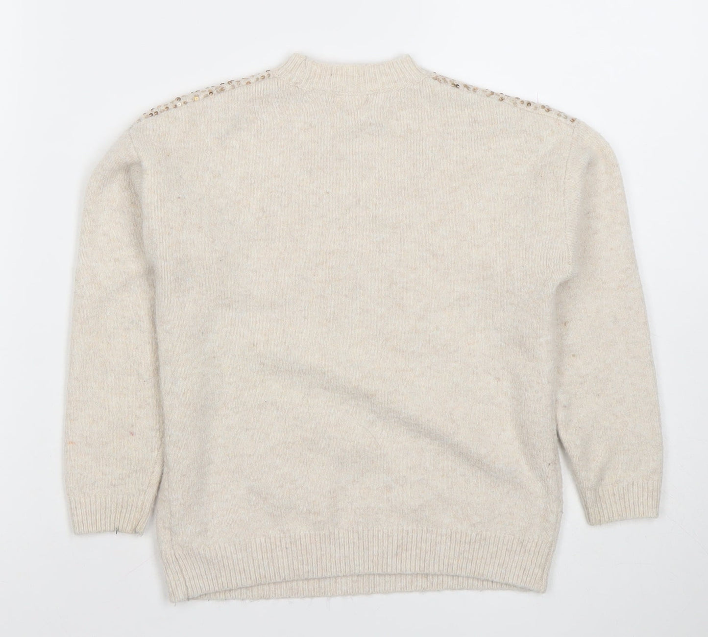 Girls UK Size 7 Years NEXT Beige Pullover Jumper