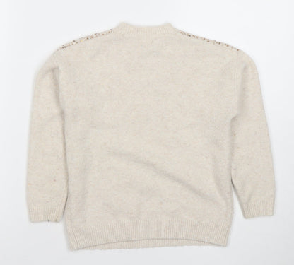 Girls UK Size 7 Years NEXT Beige Pullover Jumper