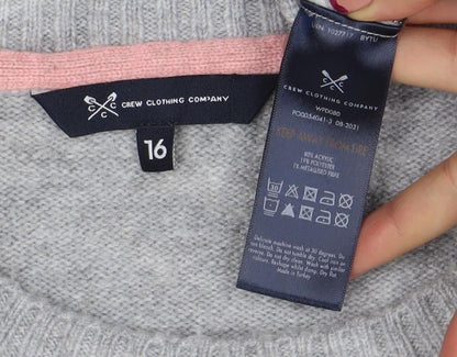 Crew Clothing Company Girls Grey Bow Stripe Knit Jumper Size 16 Years