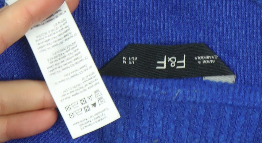 F&F Women Blue Leopard Print Relaxed Pullover Jumper UK M