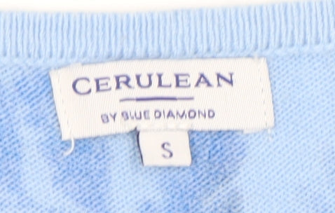 Womens UK Size S Cerulean by Sue Diamond Blue Pullover Jumper