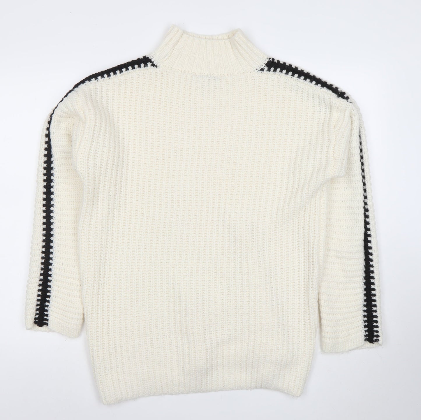 Tu Women’s Ivory Roll Neck Chunky Knit Jumper Size 12