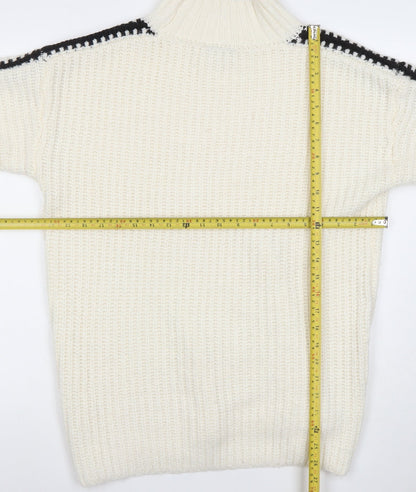 Tu Women’s Ivory Roll Neck Chunky Knit Jumper Size 12