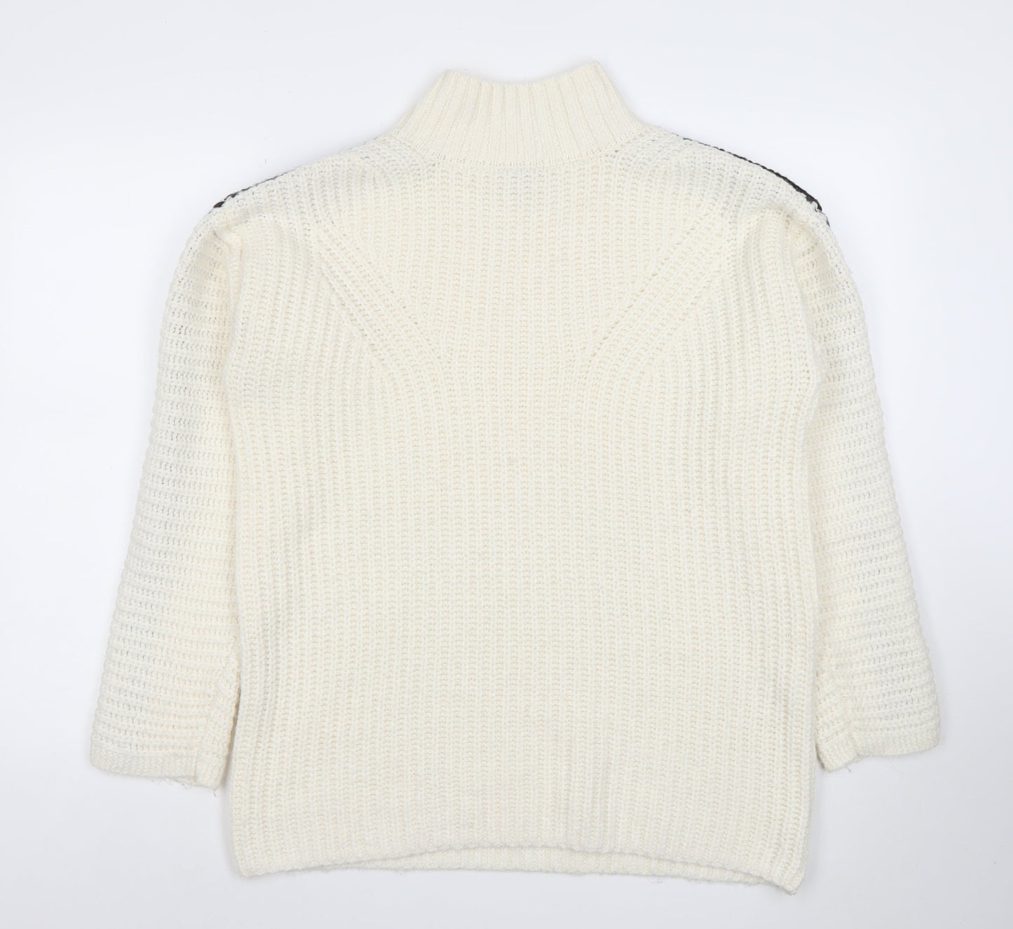 Tu Women’s Ivory Roll Neck Chunky Knit Jumper Size 12