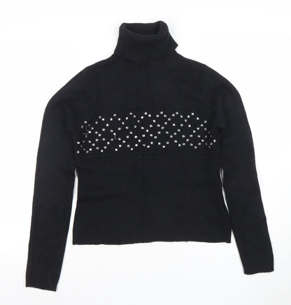 Womens UK Size 14 Topshop Black Pullover Jumper