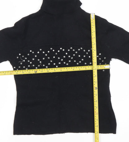 Womens UK Size 14 Topshop Black Pullover Jumper