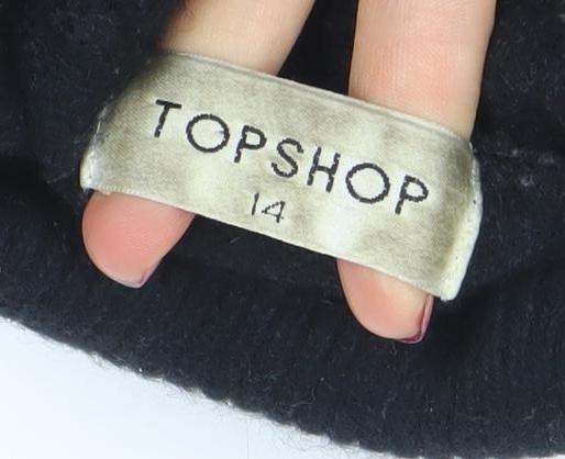 Womens UK Size 14 Topshop Black Pullover Jumper