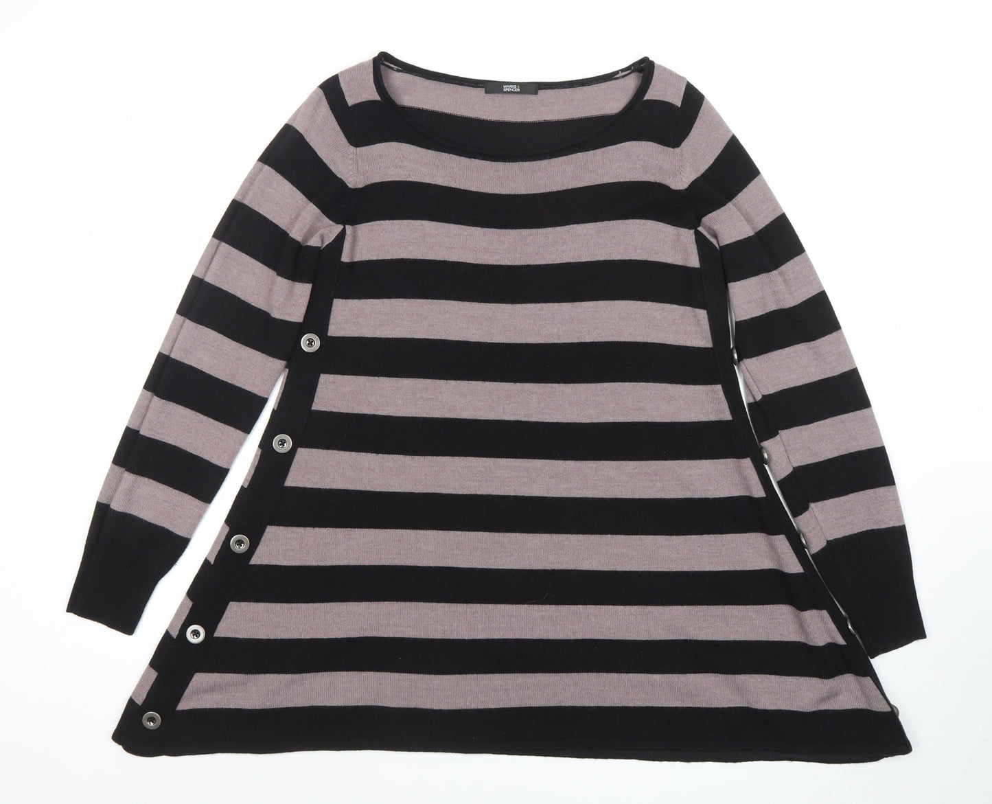 Womens UK Size 12 Marks and Spencer Black Tunic Jumper
