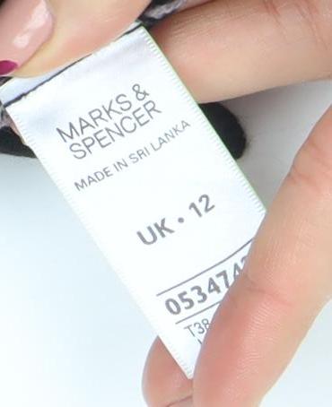Womens UK Size 12 Marks and Spencer Black Tunic Jumper
