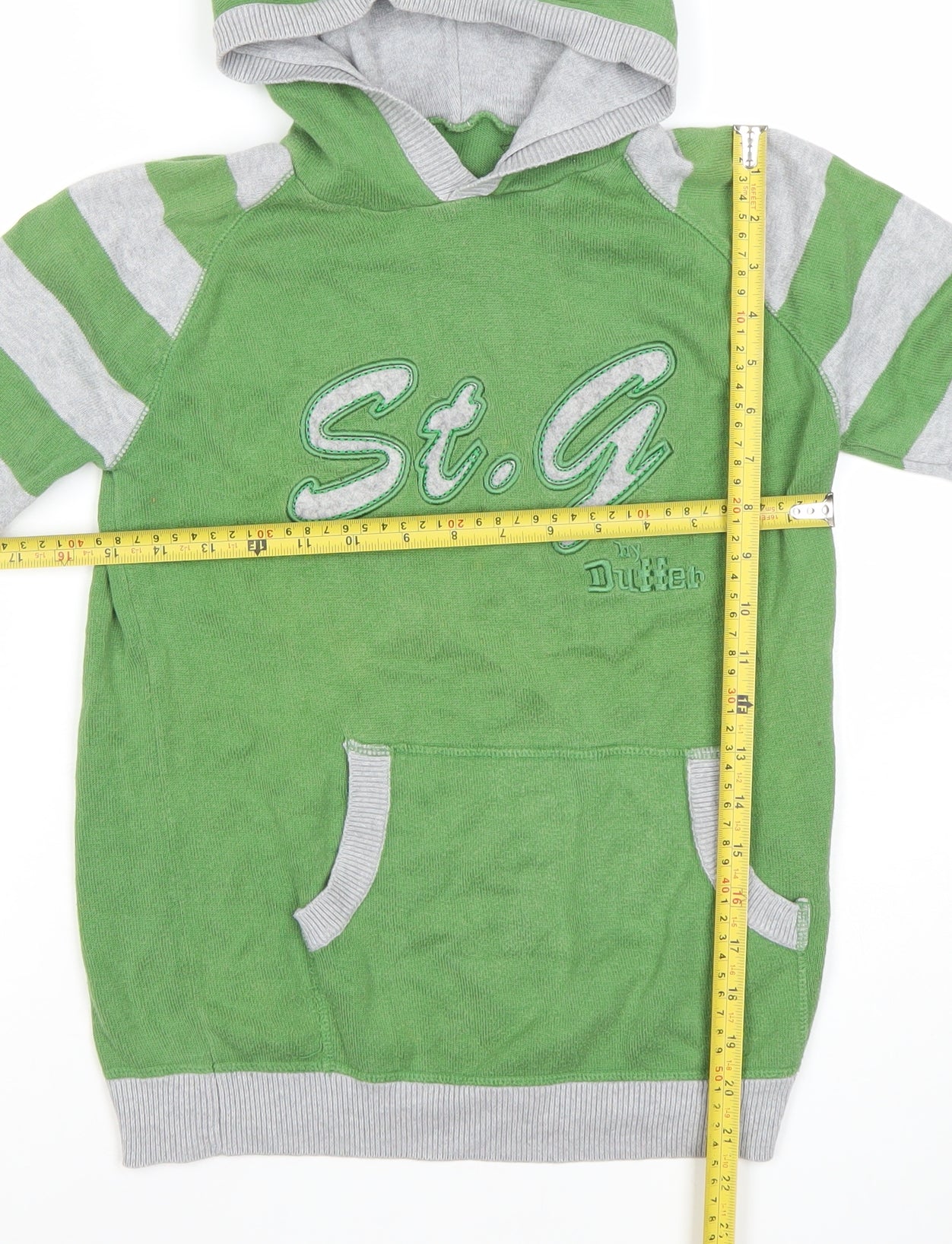 Boys UK Size 11-12 Years St. George by Duffer Green Pullover Hoodie