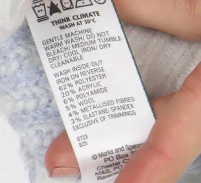 Girls UK Size 10 Years Marks and Spencer Blue Pullover Jumper