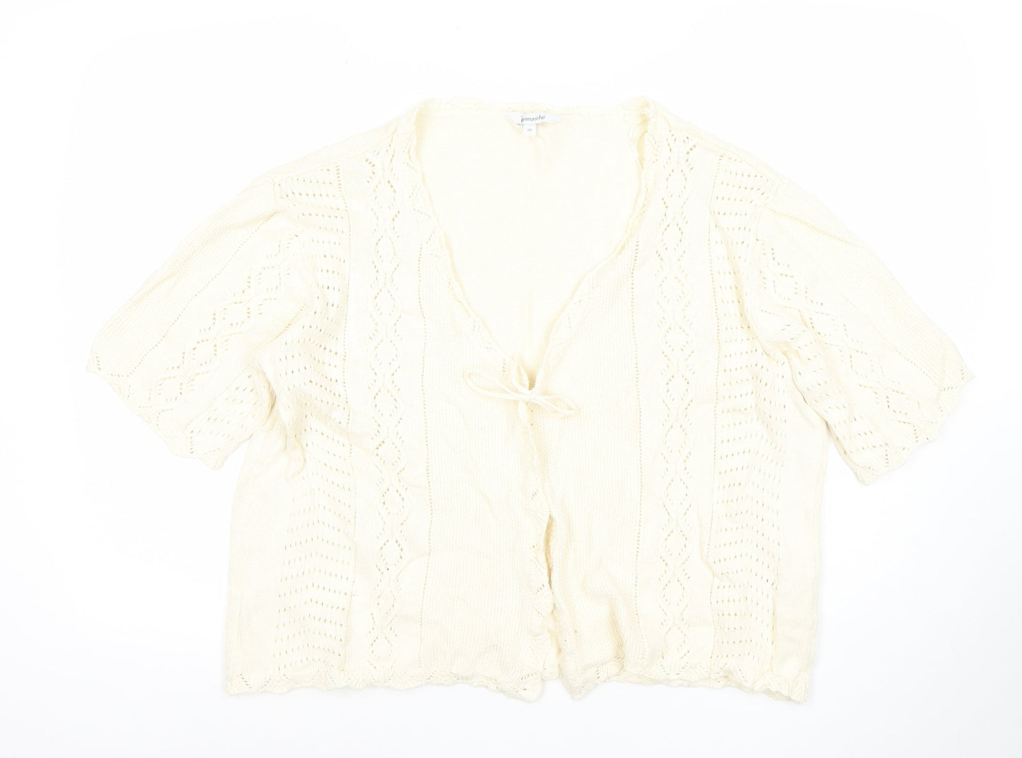 Womens UK Size 20 Bonmarché Ivory Cardigan Jumper