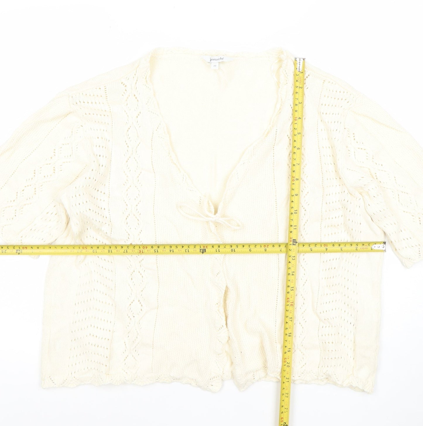 Womens UK Size 20 Bonmarché Ivory Cardigan Jumper