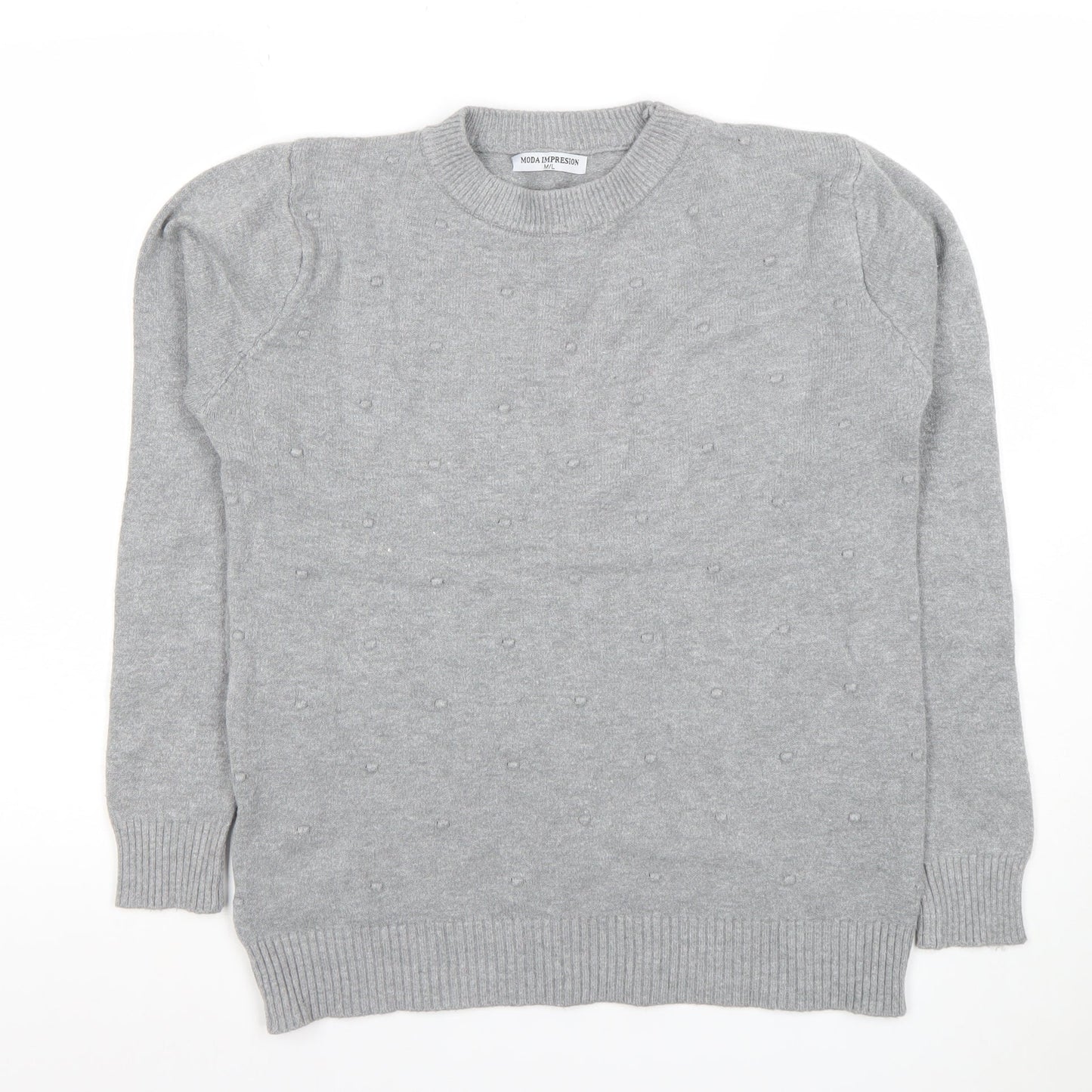 Womens UK Size M MODA IMPRESION Grey Pullover Jumper