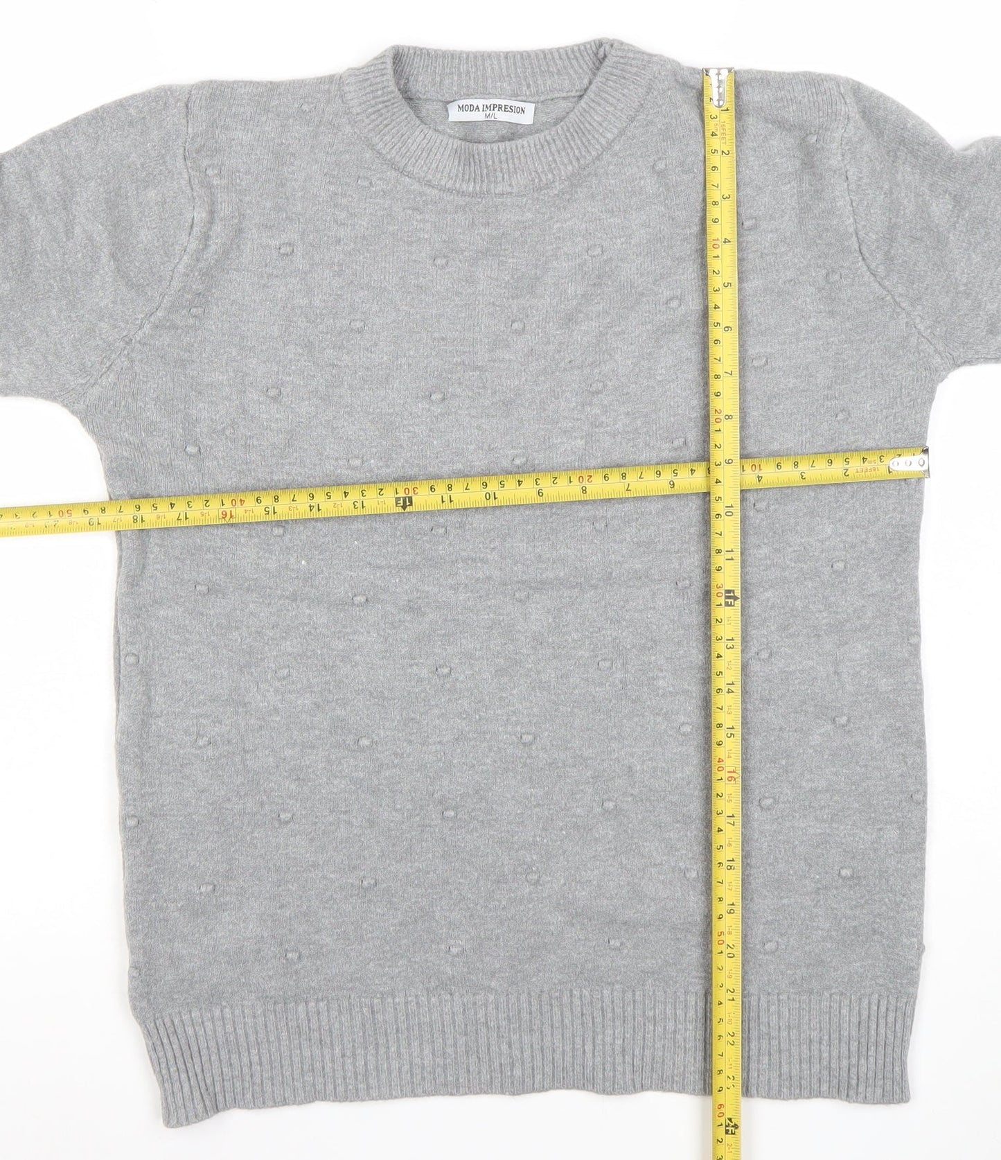 Womens UK Size M MODA IMPRESION Grey Pullover Jumper