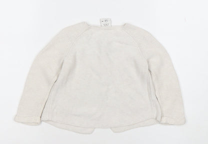 ZARA Unisex Baby Ivory Knit Cotton Cardigan 12-18 Months Button Front